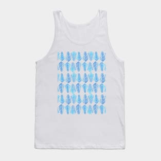 Watercolor pine trees pattern  - blue Tank Top